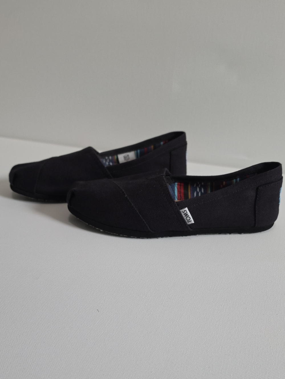 Toms Black Canvas Slip-On Flats